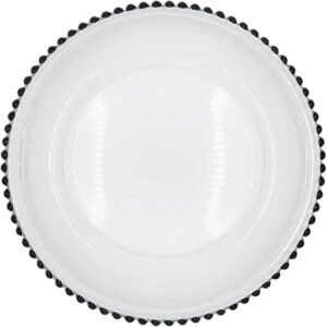 Beaded Glass Charger Plate in Black 13inches