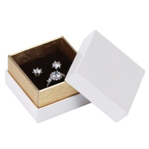 GM01-01 Paper white Jewelry box yellow belly band with Velvet Material