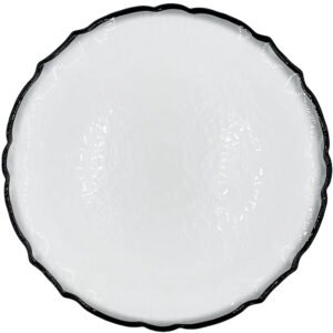 Ribbon Glass Charger Plate in Black 13inches