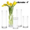 4 inches glass cylinder vases