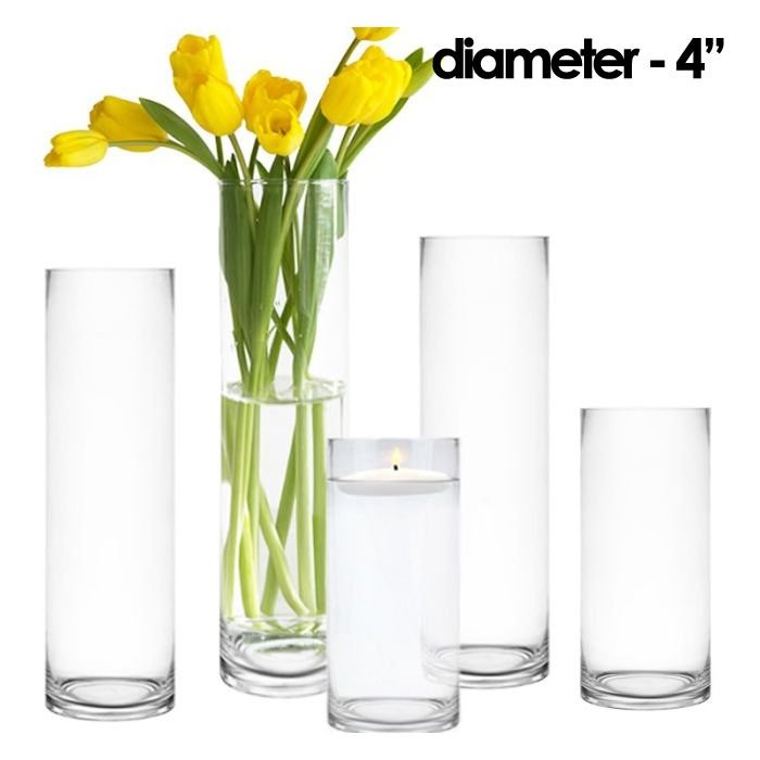4 inches glass cylinder vases