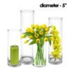 5 inches glass cylinder vases