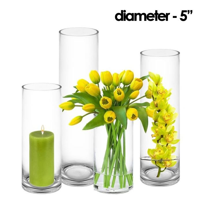 5 inches glass cylinder vases