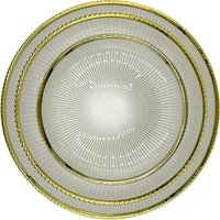 Deco Glass Dinnerware in White Clear 13inches