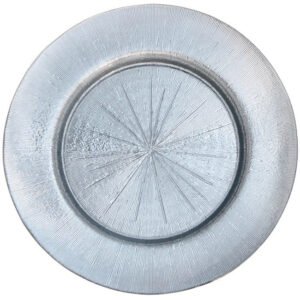Metallic Glass Charger Plate in Sliver 13inches