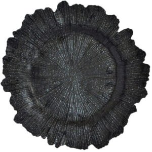 Reef Glass Charger Plate in Black 13inches