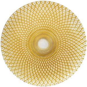 Mandala Glass Charger Plate in Gold White 13inches