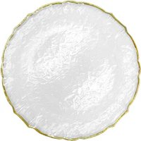 Ribbon Glass Charger Plate in Gold 13inches