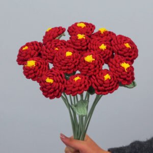 Head Handmade Flower Flower Finished Flower Peony Flower Gradient Red