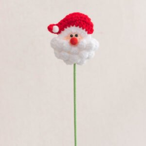 Handmade Flower-Christmas Series Decoration Dandelion Finished Products Santa Claus Red