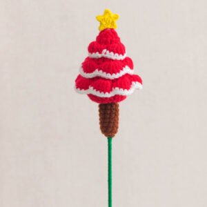 Handmade Flower-Christmas Series Decoration Dandelion Finished Products Christmas Tree Red