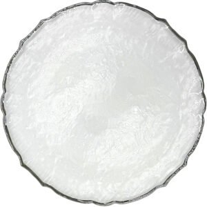 Ribbon Glass Charger Plate in Sliver 13inches