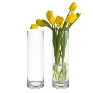 Glass Tall Cylinder Vase. D-4", H-14" Wedding Centerpiece (Multiple Packing)