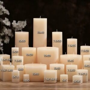 Tall 3x6 Inch 80Hour Long Burning Unscented Ivory white