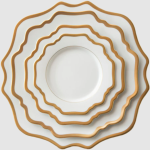 Casablanca Porcelain Collection in White/Gold 13inches