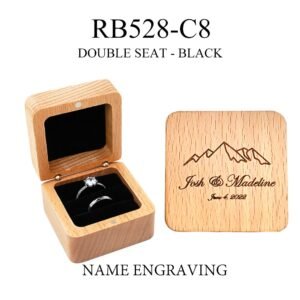GM02-41 Wooden Jewelry Black Lines Round Double